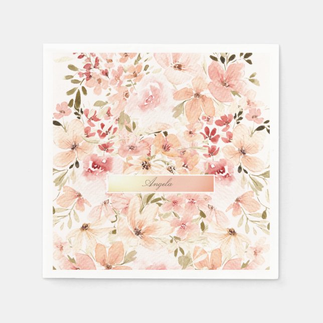 Blühende Frühlingsblumen Serviette (Vorderseite)