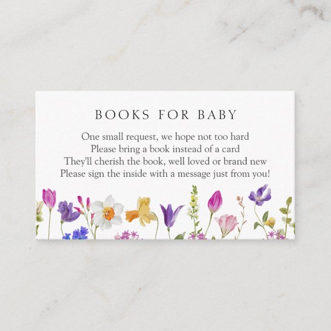 Blühende Frühlingsblumenbücher für Baby Begleitkarte (Vorderseite)