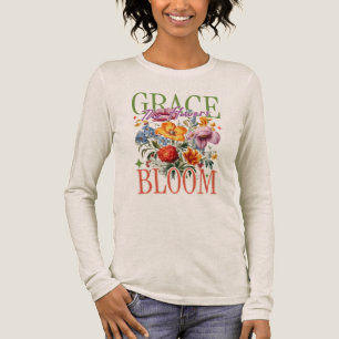 Blühende Gnade Florale Typografie Tri-Blend Shirt