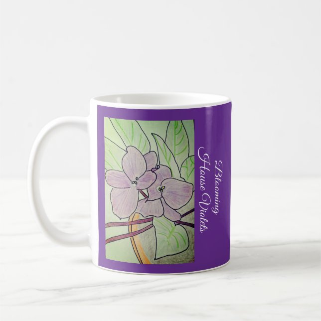 Blühende Hausveilchen  Kaffeetasse (Links)