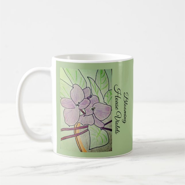 Blühende Hausveilchen  Kaffeetasse (Links)