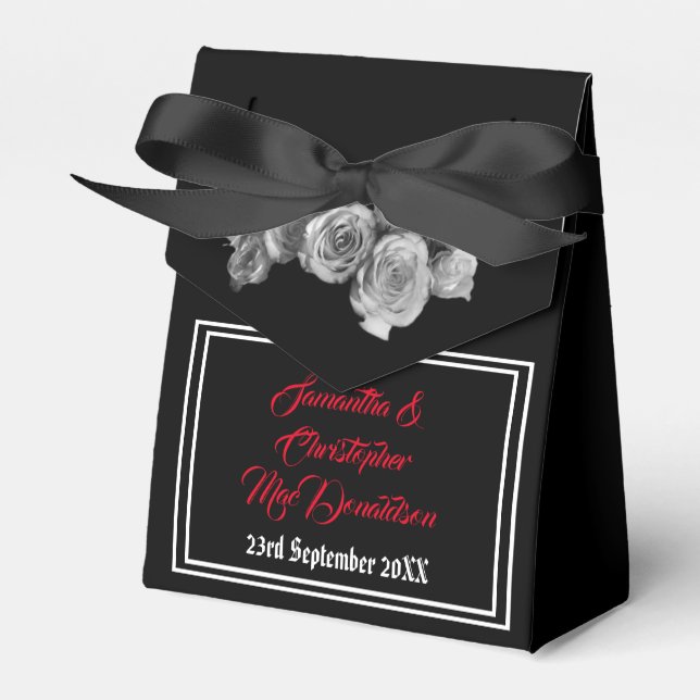 Blühende Hochzeit des schwarzen und roten Gothisch Geschenkschachtel (Vorderseite)