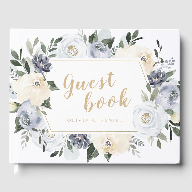 Blühende Hochzeit mit blühenden Blütenblüten Gästebuch (Vorderseite)