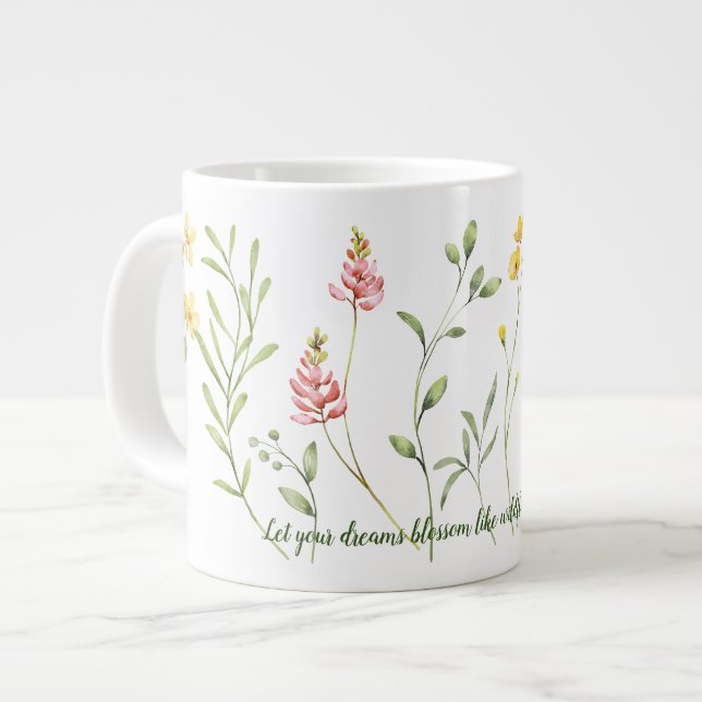 Blühende Inspiration Jumbo-Tasse (Vorderseite Links)