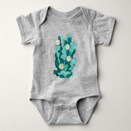 Blühende Kakteen Sukkulente Blume Türkis Baby Strampler
