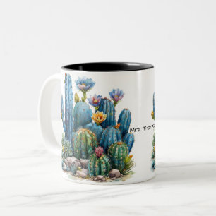 Blühende Kakteen und Sukkulente Zweifarbige Tasse