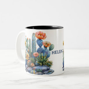 Blühende Kakteen und Sukkulente Zweifarbige Tasse
