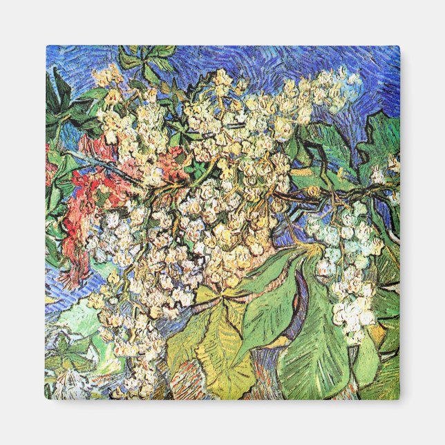 Blühende Kastanienzweige Vincent Van Gogh Magnet (Vorne)
