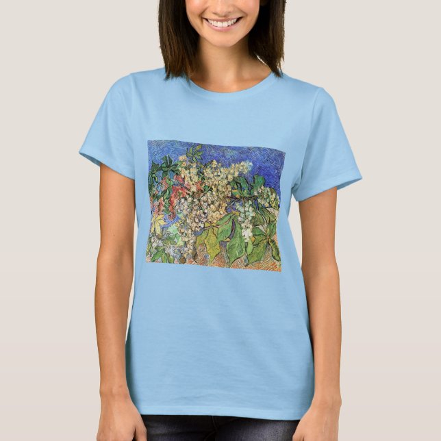 Blühende Kastanienzweige von Vincent van Gogh T-Shirt (Vorderseite)