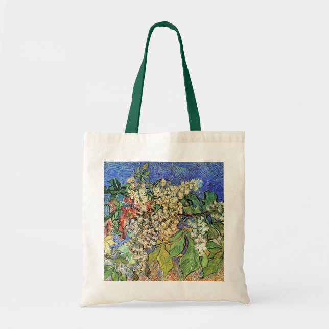 Blühende Kastanienzweige von Vincent van Gogh Tragetasche (Vorne)