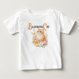 Blühende Katze: Elegantes Orange und Weiß im Blut Baby T-shirt