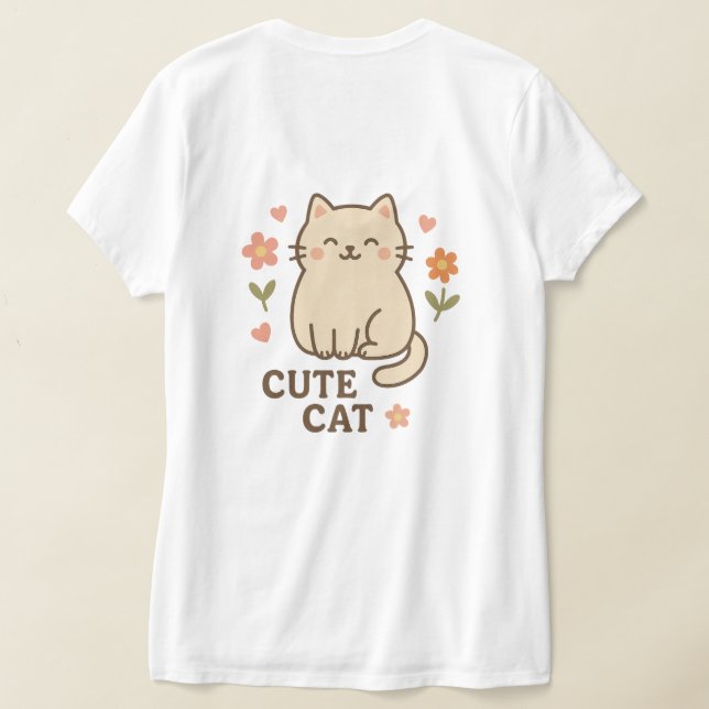 Blühende Katze T-Shirt (AblageHinten)