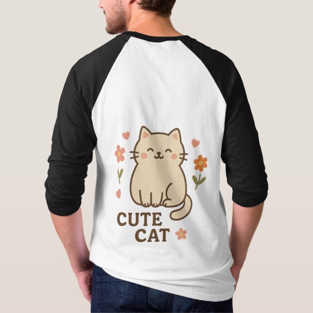 Blühende Katze T-Shirt (Rückseite)