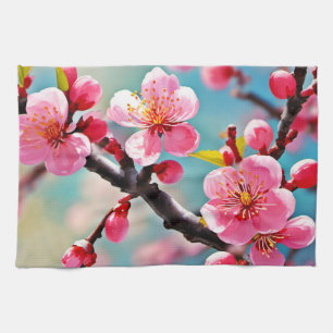 Blühende Kirschblüten im Frühling Geschirrtuch