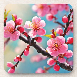 Blühende Kirschblüten im Frühling Getränkeuntersetzer