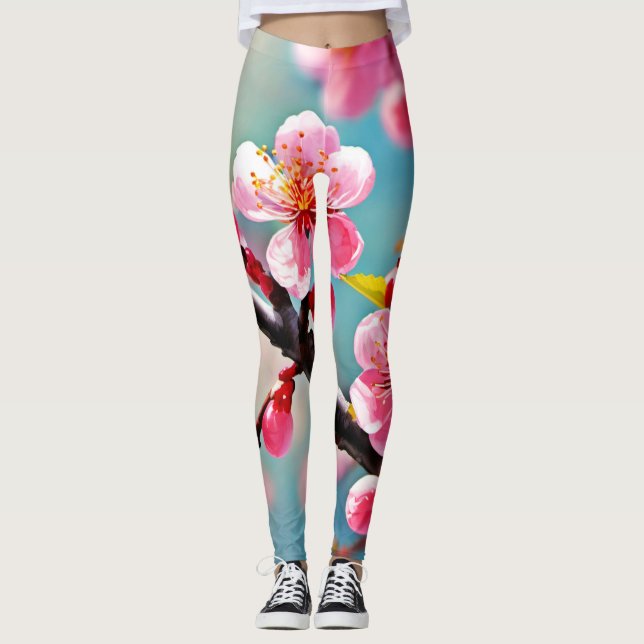 Blühende Kirschblüten im Frühling Leggings (Vorderseite)