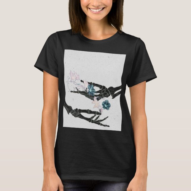 Blühende Knochen #2 - Zwei Hände T-Shirt (Vorderseite)