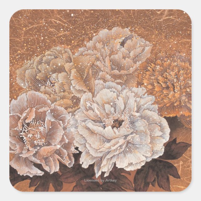 Blühende Knochen Quadratischer Aufkleber (Vorderseite)