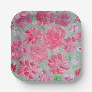 Blühende Liebe Blumenpapier-Teller Pappteller