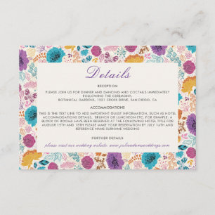 Blühende Liebe Florale Romantische Rosa Lila Hochz Begleitkarte