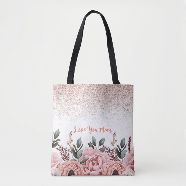 Blühende Liebe für die Mama: Blumenbeutel Tasche (Vorderseite)