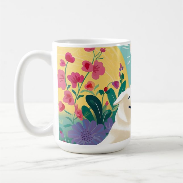 Blühende Liebe für Tasse, Frauen und Rettungshunde Kaffeetasse (Links)