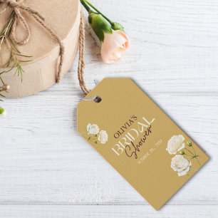 Blühende Liebe mit weißem RosenBrautparty Geschenkanhänger