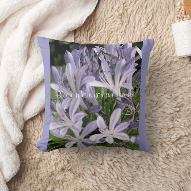 Blühende Lila Agapanthus-Blume Kissen (Decke)