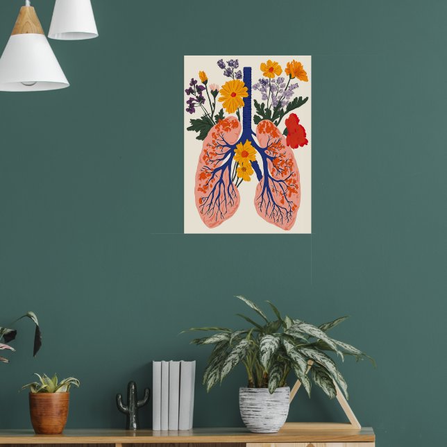 Blühende Lungen - Harmonie von Natur und Gesundhei Poster (Wohnzimmer 1)