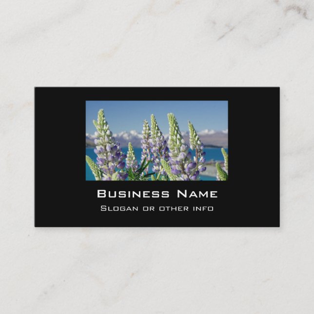 Blühende Lupine Neuseeland Landschaft Visitenkarte (Vorderseite)