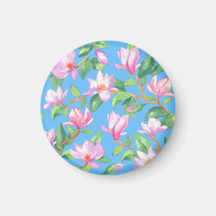 Blühende Magnolie am Himmel blau Magnet