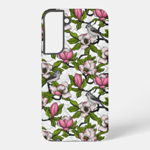 Blühende Magnolie und Titmausvogel Samsung Galaxy Hülle