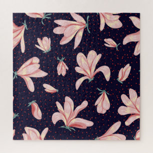 Blühende Magnolien, handgezeichnetes Vintage-Muste