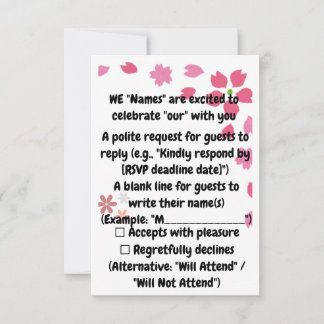 "Blühende Momente in Pinks" RSVP Karte