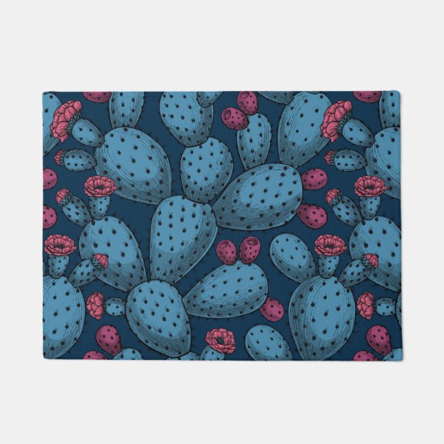 Blühende Opuntia Fußmatte (Vorderseite)