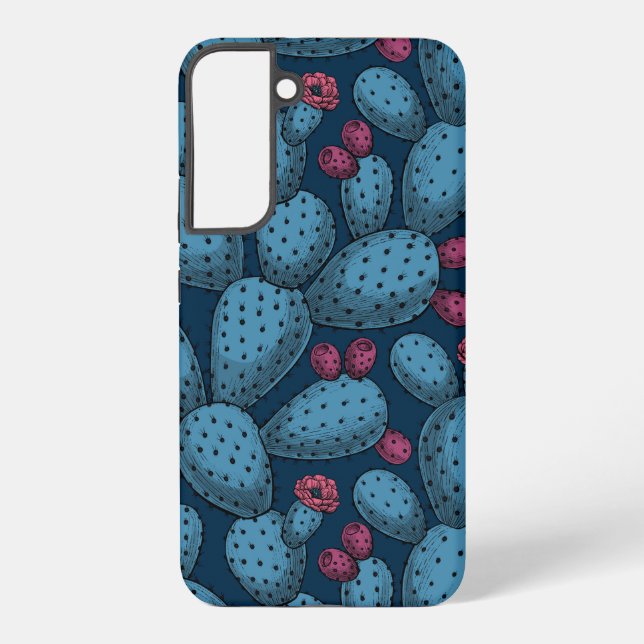 Blühende Opuntia Samsung Galaxy Hülle (Rückseite)