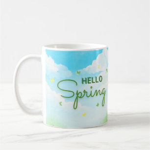 Blühende Osterfeiern: Hallo Frühling Kaffeetasse