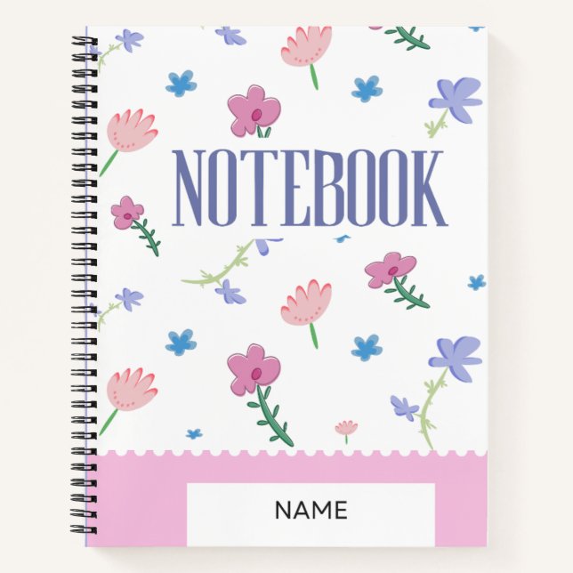 Blühende Pastell-Notizbuchhülle Notizbuch (Vorderseite)