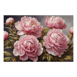 Blühende Peony-Blume Poster