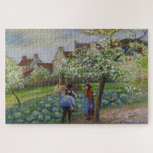 Blühende Pflaumenbäume 1890 von Camille Pissarro (Horizontal)