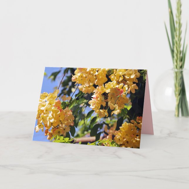 Blühende Regenbogenduschkarte Dankeskarte (Vorderseite)