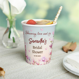 Blühende Romantik - Brautparty-Papiertasse Pappbecher