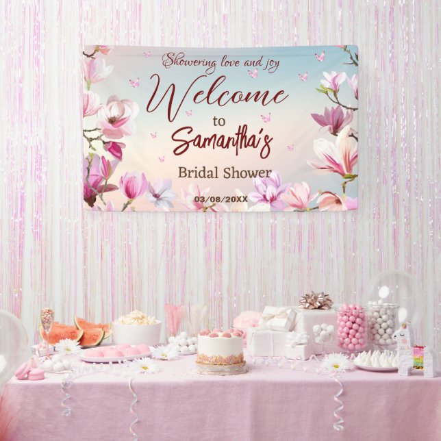Blühende Romantik - Brautparty Willkommen Banner (Party)