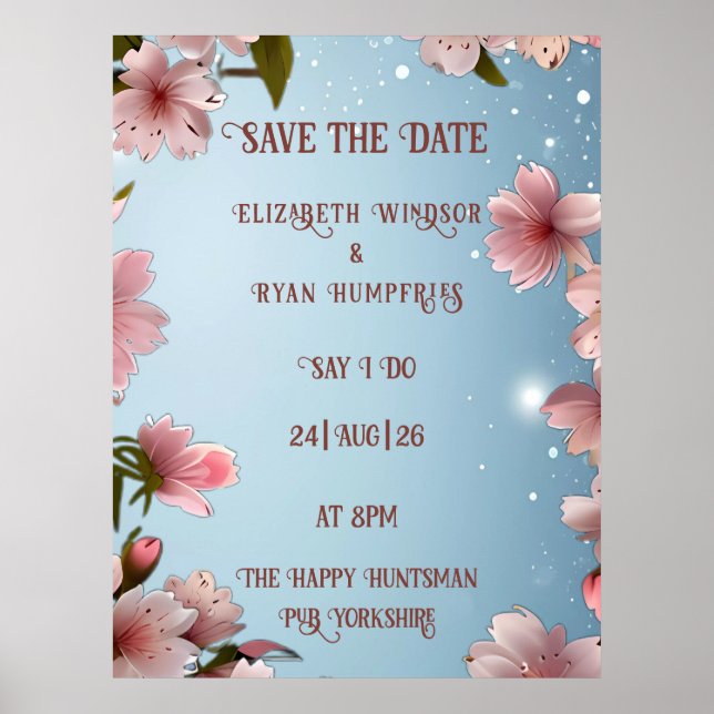 Blühende Romantik: Ein Blumenthema Poster (Vorne)