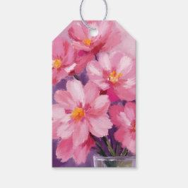 Blühende rosa Blütenblätter | Blumenmalerei Aquare Geschenkanhänger