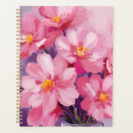 Blühende rosa Blütenblätter | Blumenmalerei Aquare Planer