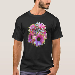 Blühende rosa Blütenblumen blühen Gartenstrauß  T-Shirt