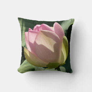 Blühende Rosa Lotus Blume Sommer Kissen