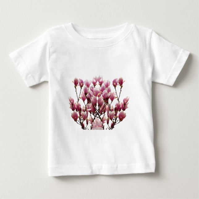 Blühende rosa Magnolias-Frühlingsstimmung in der B Baby T-shirt (Vorderseite)