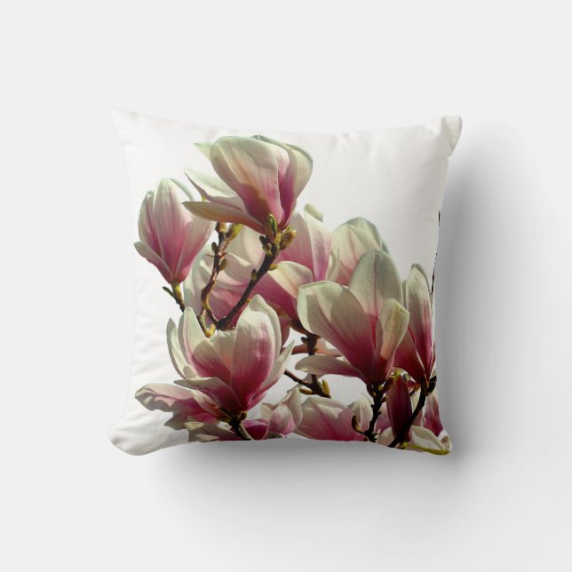 Blühende rosa Magnolien - Frühlingsstimmung in der Kissen (Vorderseite)